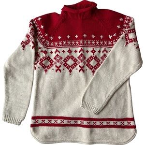 Eddie Bauer red and off-white winter sweater
